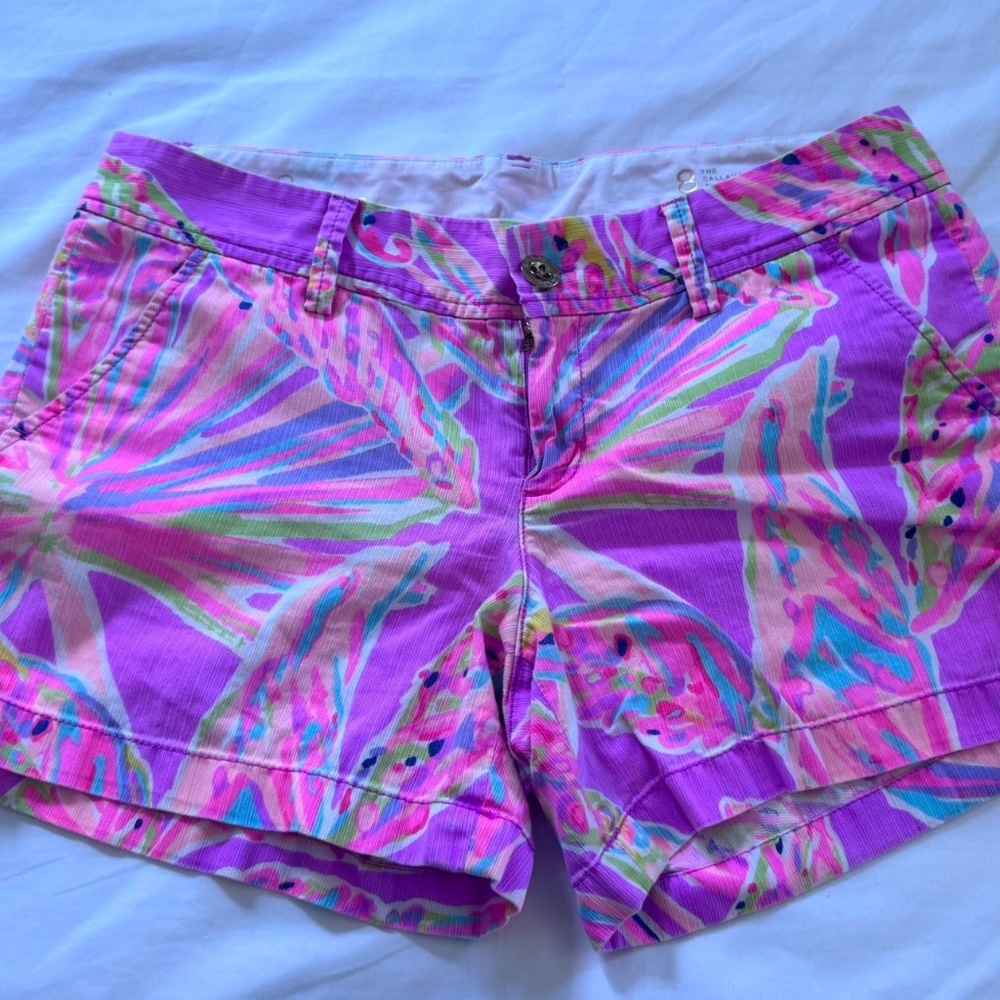Vintage Lilly Pulitzer Callahan shorts in pattern Summer Beach  Size 8
